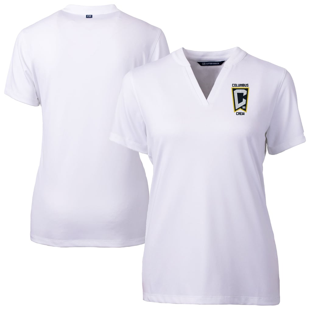  Columbus Crew Cutter & Buck Women's Forge Heather Stretch Blade Top - White